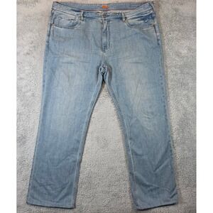 Tommy Bahama Jeans Mens 42x34 Light Wash Straight Leg Cotton Tencel Denim Blue